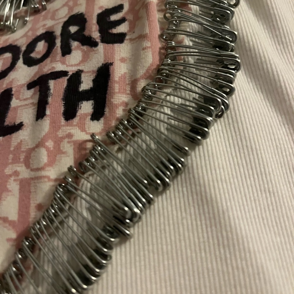 Dior “J’adore Filth” Handmade Punk Safety-Pin Tank XS - Picture 4 of 6